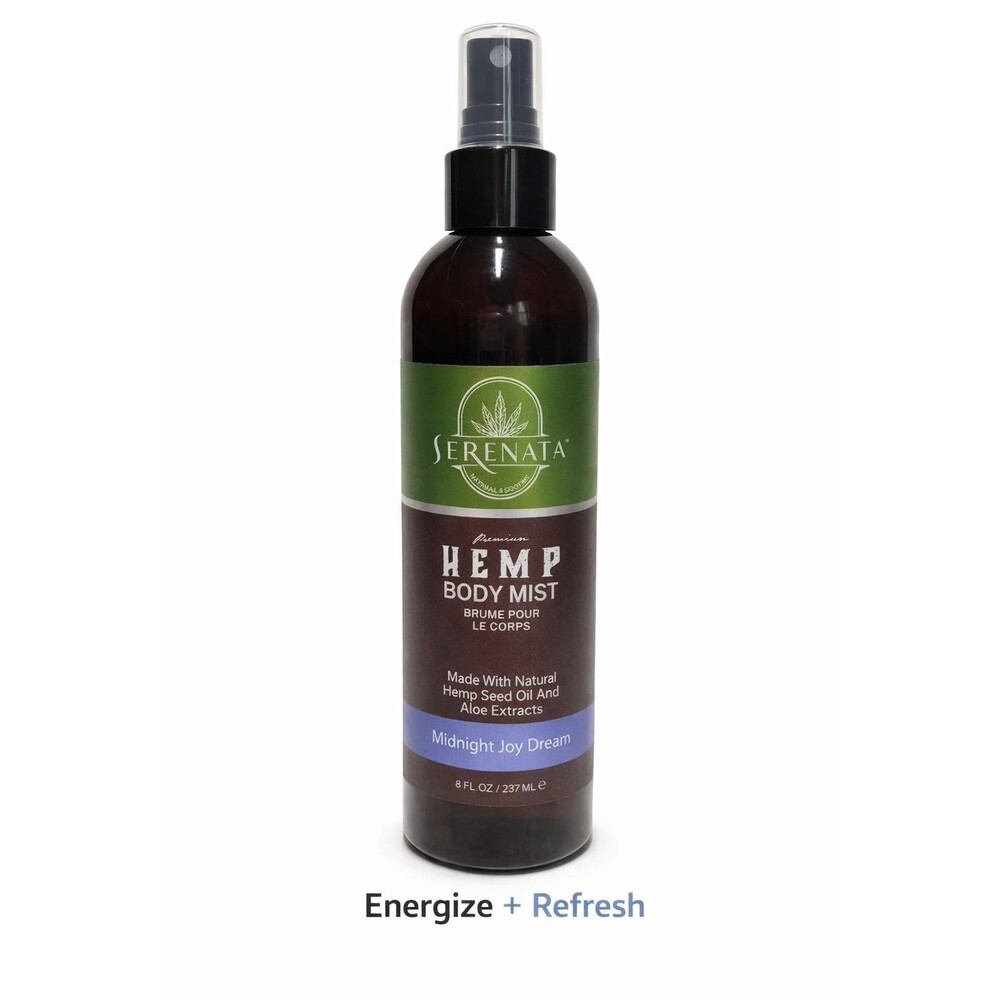 Serenata Hemp Body Mist Midnight Joy Dream 8 oz | Hard‑to‑Find Scent | Hemp Seed